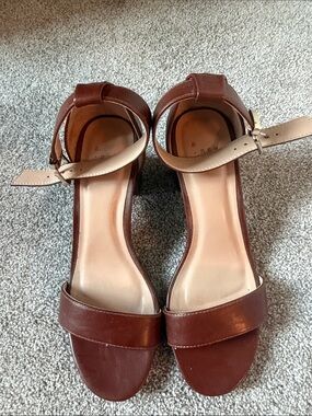 Brown Ankle-Strap Women’s Sandals - Classic Leather Heel